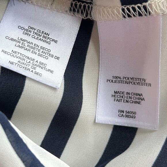 JONES STUDIO Separates Blouse Women's Size 12 Blue/White Striped Shirt Nautical - Picture 7 of 7